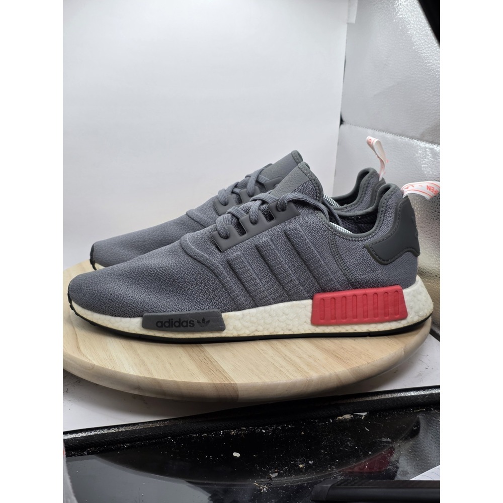 Mens Size 13 - Adidas NMD R1 Shoes Gray Red Running Sneakers Casual BD7730